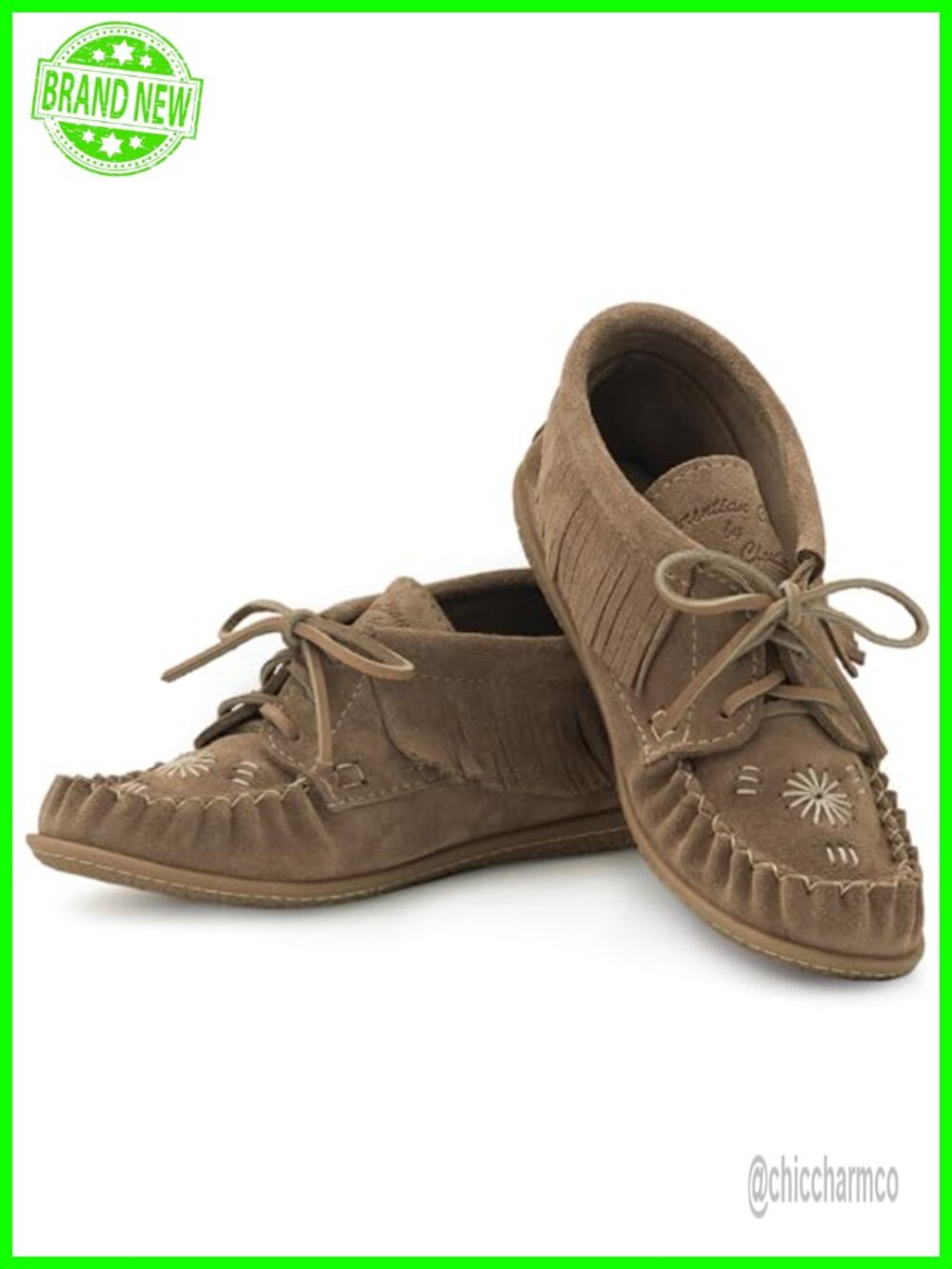 Womens Leather Mocc Boots Suede Rubber Sole Lace-Up Comfort